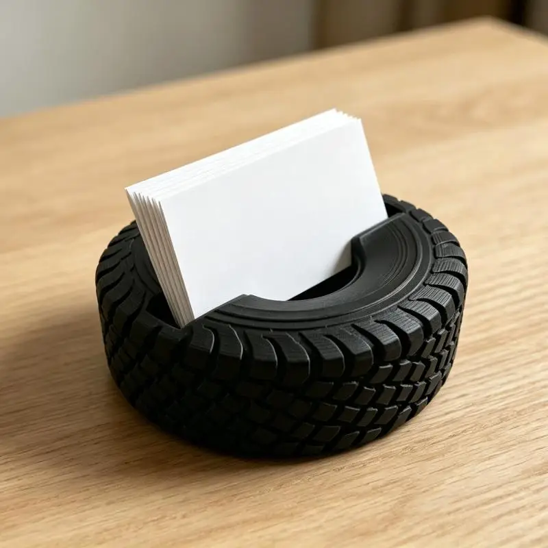 Business Card Box Showcasing Creativity Tire Shaped Business Card Holder Durable Business Card Holder Display Stand Family Gift