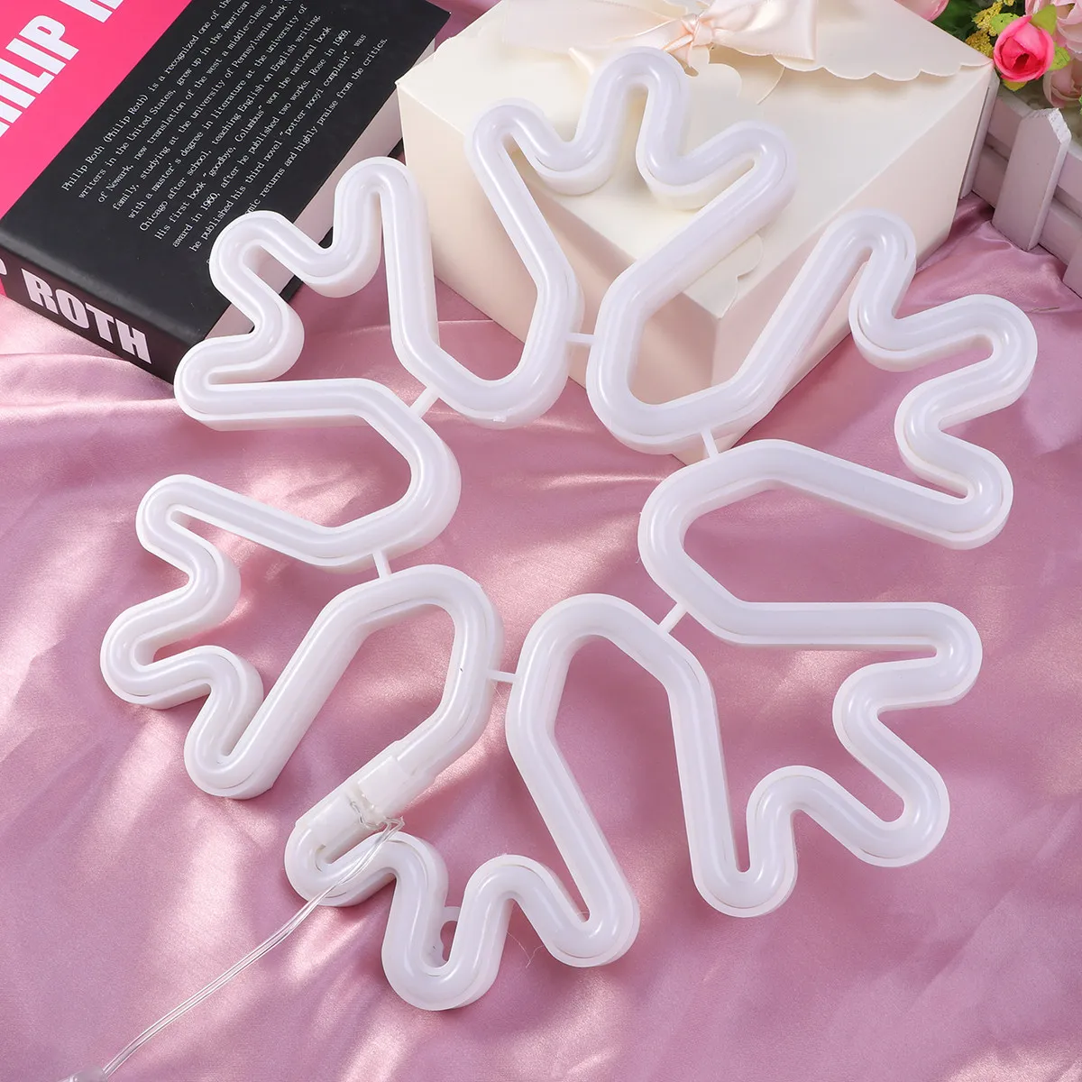 

1 шт. светодиодный маленький ночник с дизайном снежинки, рождественская лампа для гостиной, спальни, декора комнаты, домашнего использования, белый цвет