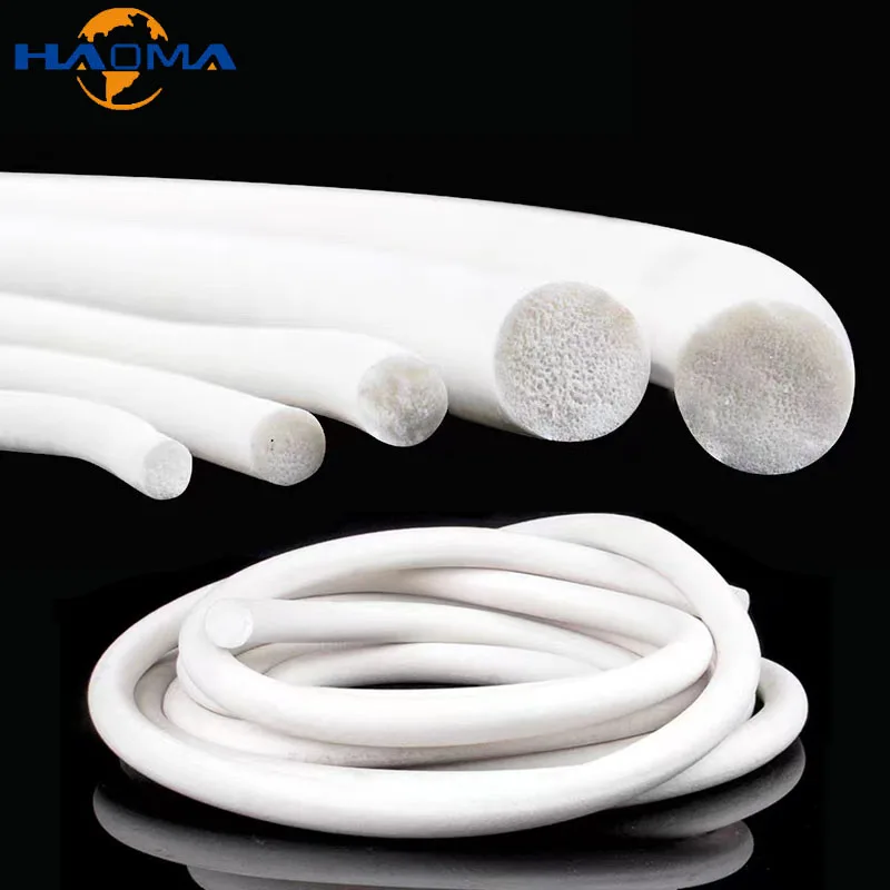 Round Silicone Rubber Sponge Strip Diameter 1~25mm White Silicone Foamed Seal Strips Backer Rod Window Door Sealing Gasket