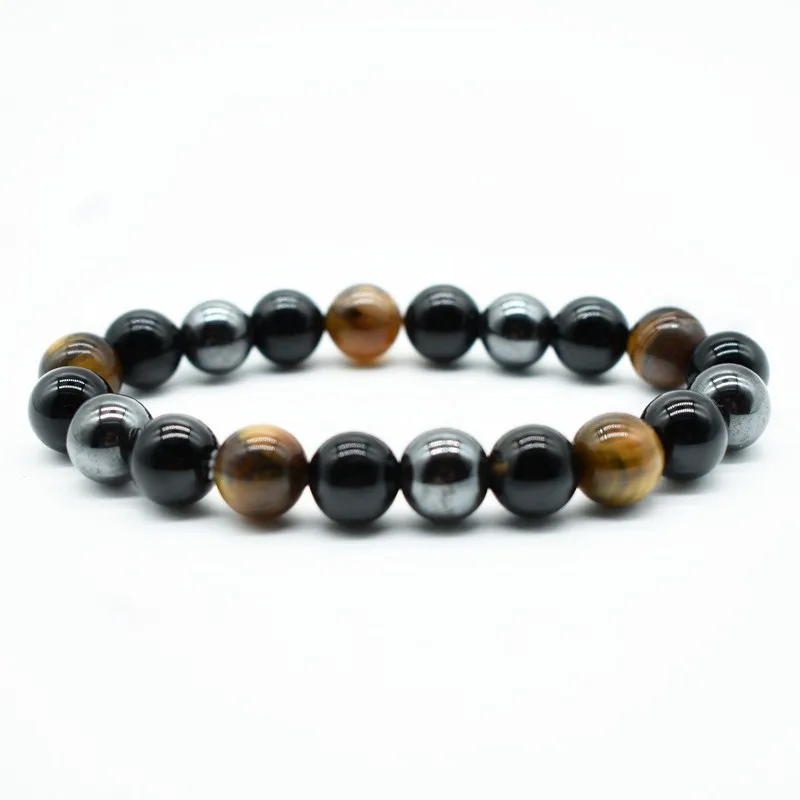 Natural Black Obsidian Hematite Tiger Eye Beads Bracelets Magnetic Health Protection Slimming Weight Loss Soul Jewelry Women Men