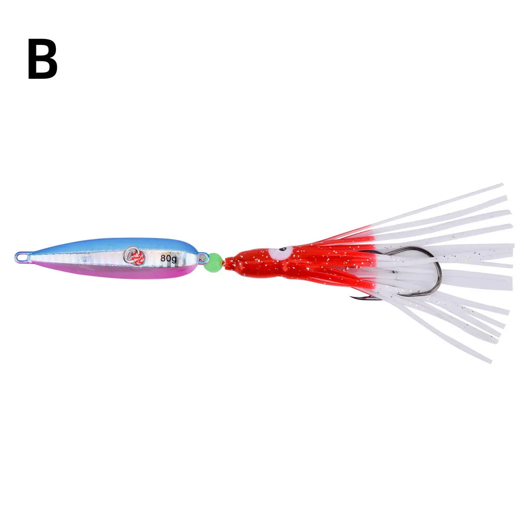 1 Stück 40g-200g Jigging Squid Pesca Inchiku Metall-Jigkopf Leurre Oktopus-Skirt Kingfish Snapper Grouper Slow Bait Angelköder – Detail 8