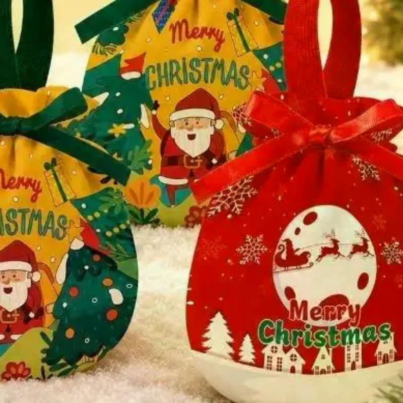 Christmas Goodie Bags Drawstring Holiday Party Favor Pouch For Candy Snack Stocking Stuffers Xmas Gift Sacks
