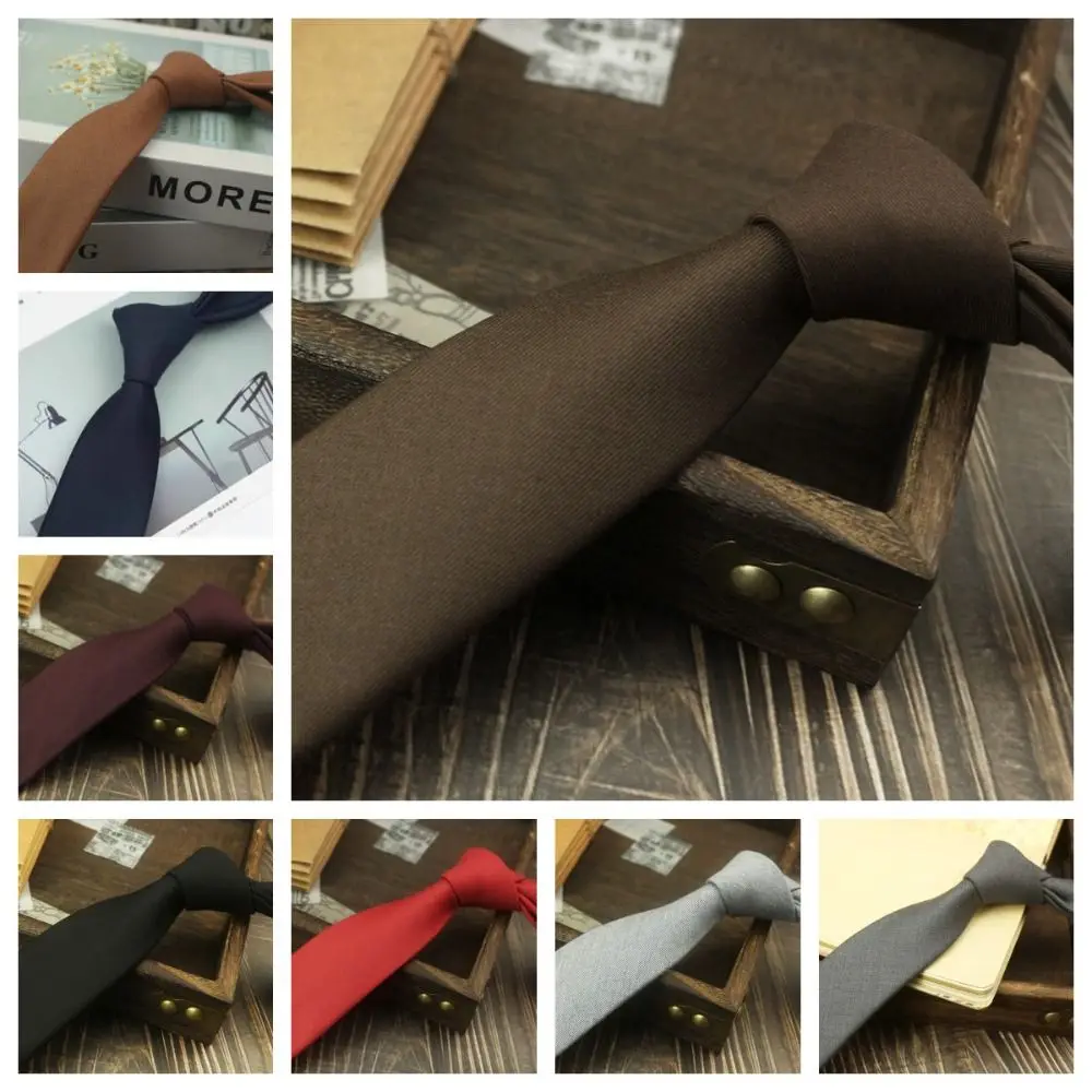 

Solid Color Neck Tie Adjustable Retro Color Elegant Men's Necktie Cotton Apparel Accessories Business Suit Accessories Student