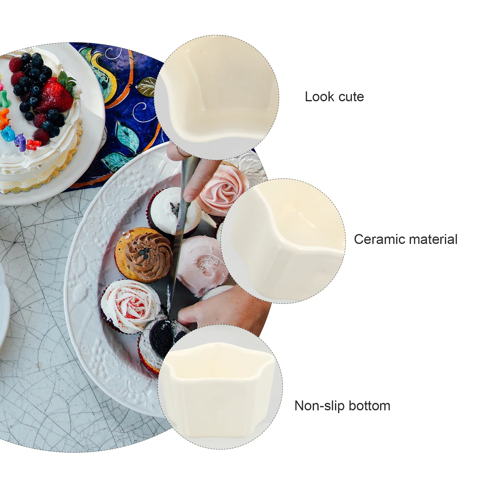 

5 шт., керамические формы для выпечки мусса, прочные современные формы для выпечки десерта, легко чистящиеся чашки для желе, пудинга, шоколада