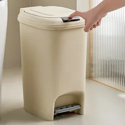 Foot-pressed Double-open Trash Can Waterproof with Cover Bathroom Kitchen Waste Recycling Bin Large Storage Box Home Supplies