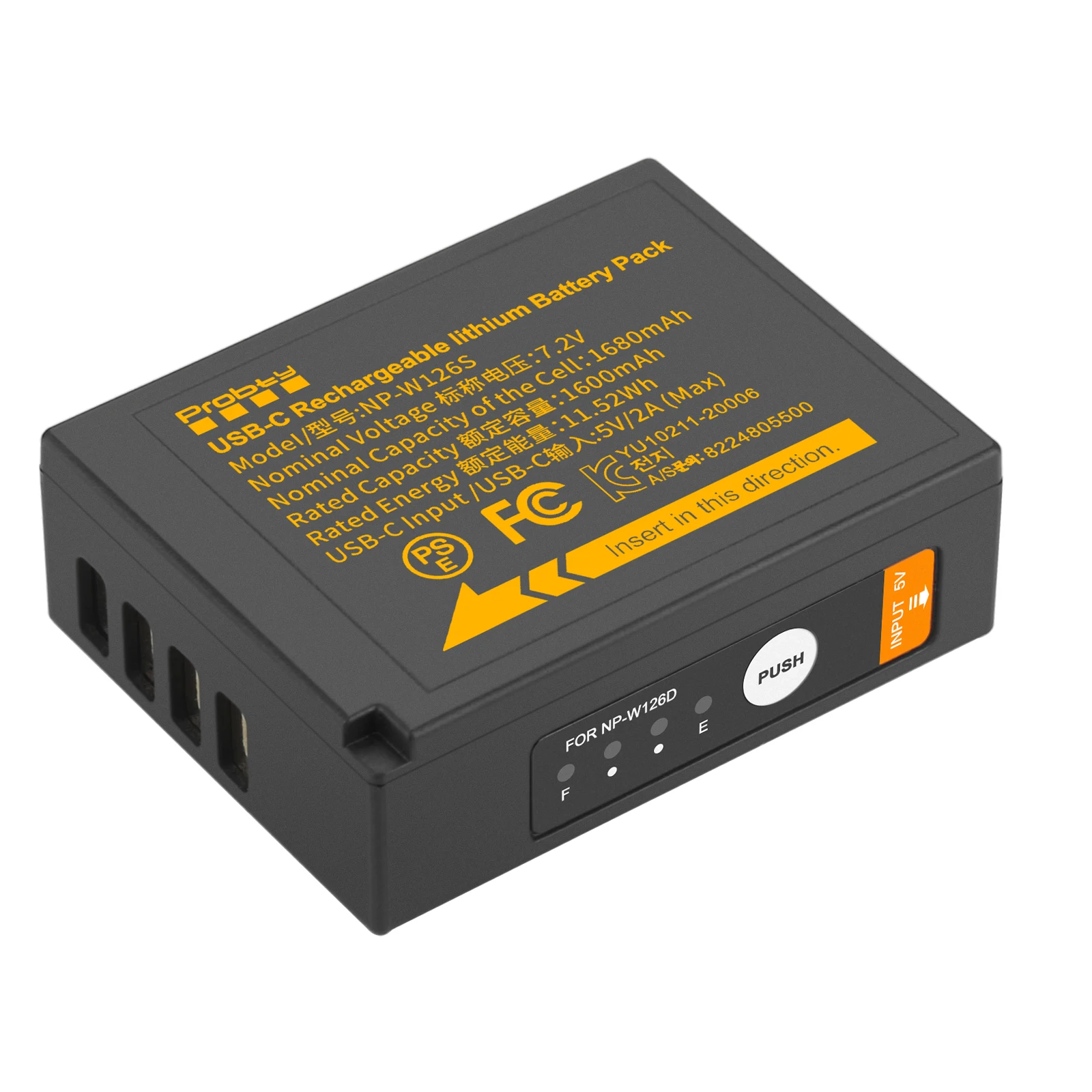 Batería NP-W126 NP-W126S con carga rápida USB-C para cámaras Fujifilm XT30II XM5 X100VI X100V XS10 XT30 XT20 XE4 A5