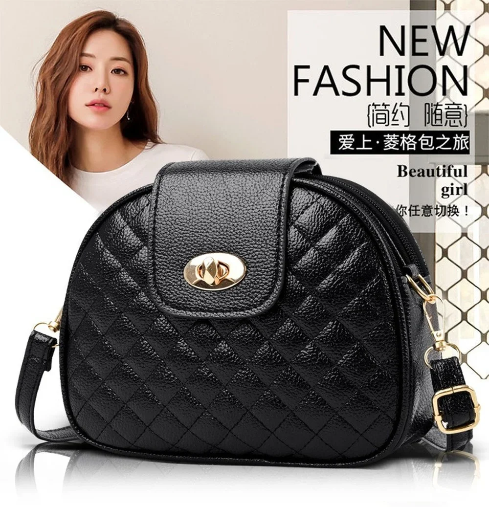 Ladies Handbag Small Fashion Retro PU Leather Crossbody Messenger Bags for Women Shoulder Bag 3 Layers