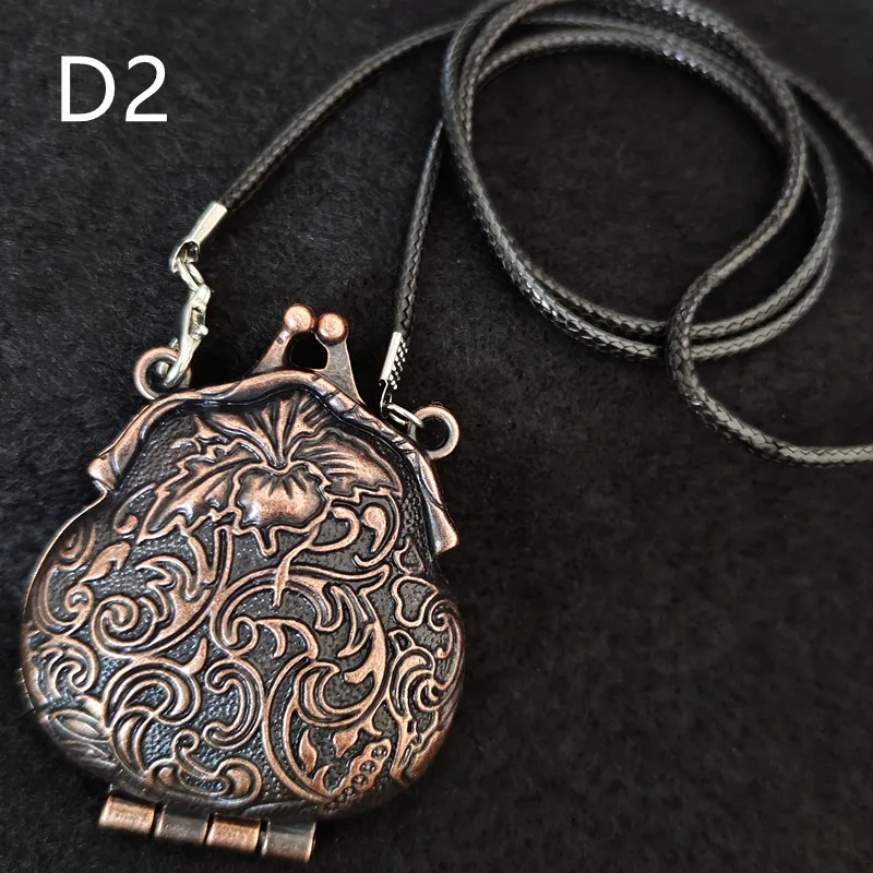 Retro Photo box pendant for DIY Necklace Accessories Vintage money bag shape Can be opened Locket Pendants