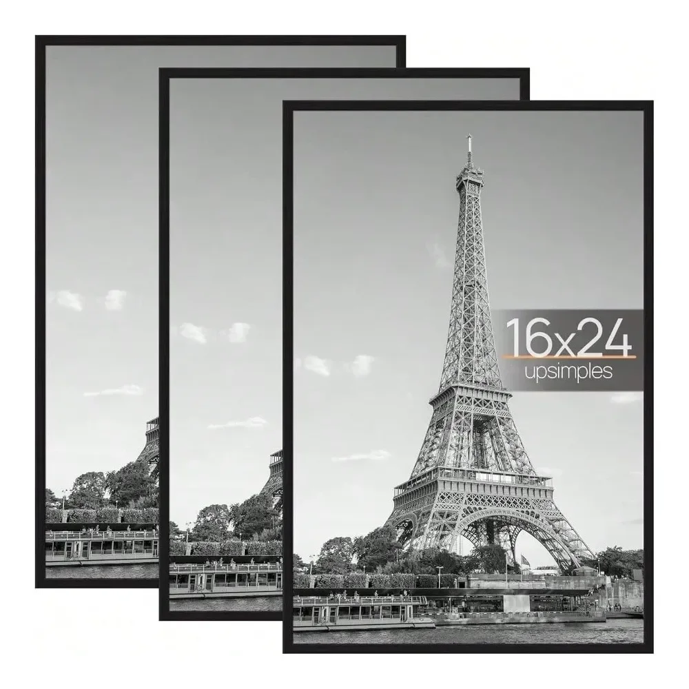 

Picture Frame Black 3 Pack, ch Proof Poster Frames 16x 24 Photo Gallery Slide In Strips, Horizontal Or Vertical Wall Mount