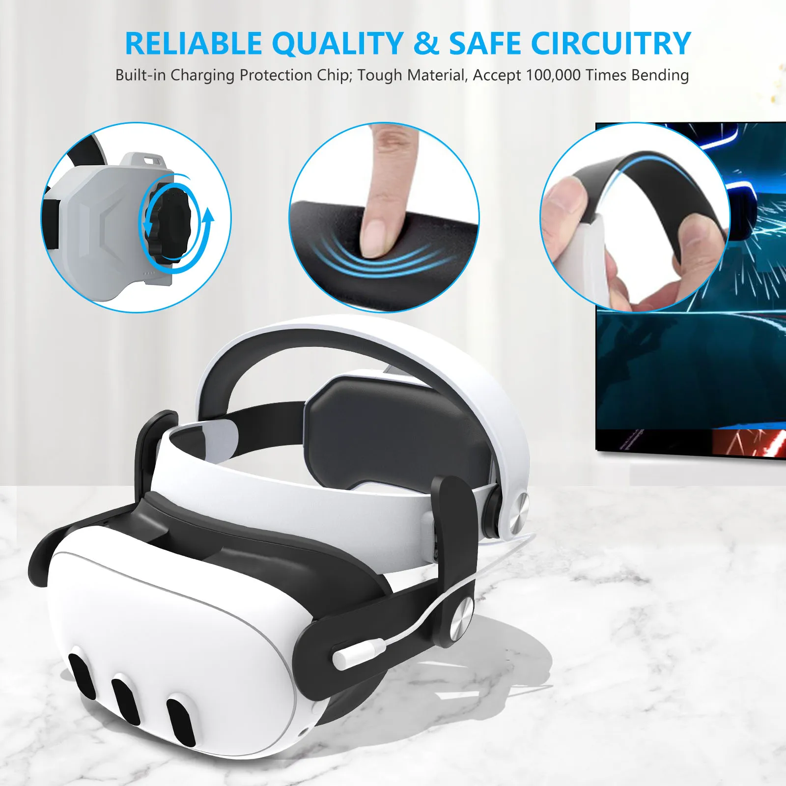 

For Meta Quest3 Rechargeable Headset Accessory 12000mAh Battery Continuous VR Experience Compatible with New Meta Quest3