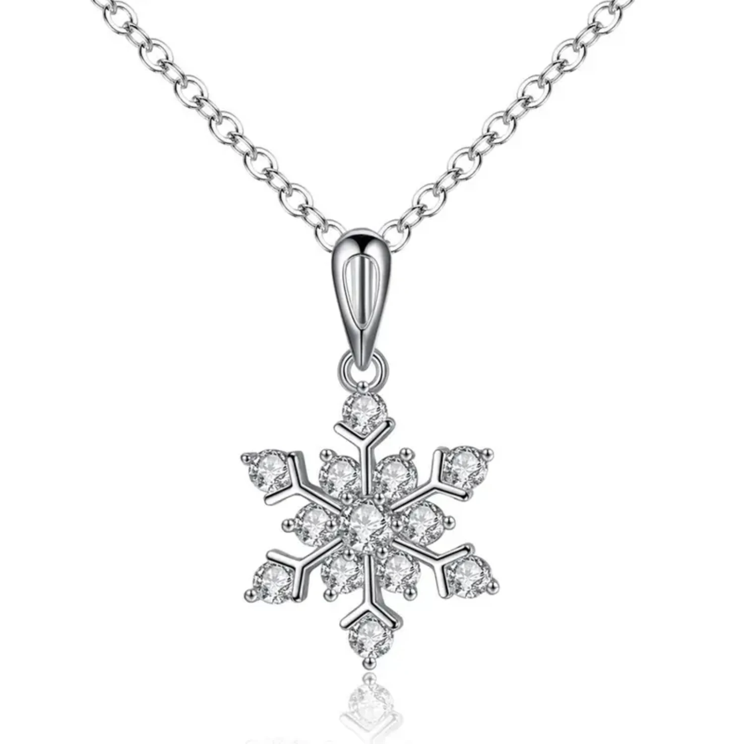 Snowflake Pendant Necklace: Stylish Christmas Jewelry - Ideal Holiday Gift for Women