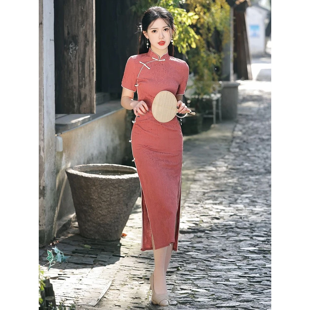 

Новое платье в этническом стиле 2025 года, китайское Ципао с элементом Хань, элитное летнее модное платье Cheongsam в китайском стиле