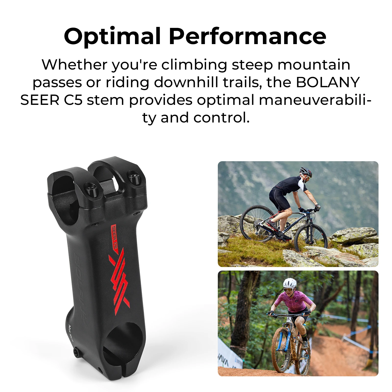 BOLANY 90mm Bike Stem MTB Ultralight Aluminum Alloy 31.8mm -10Degree Handlebar Stem for Downhill Mountain Bicycle Supplies