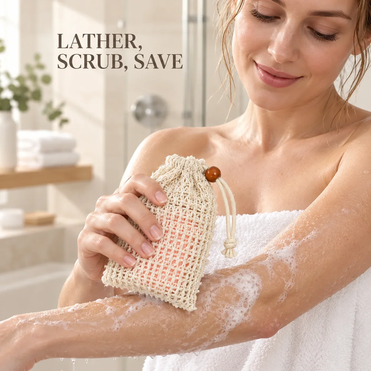 Natural Sisal Soap Bags Shower Bath Exfoliating Soap Saver Pouch Holder for Bath & Shower Use Soap Packaging Mesh Bags