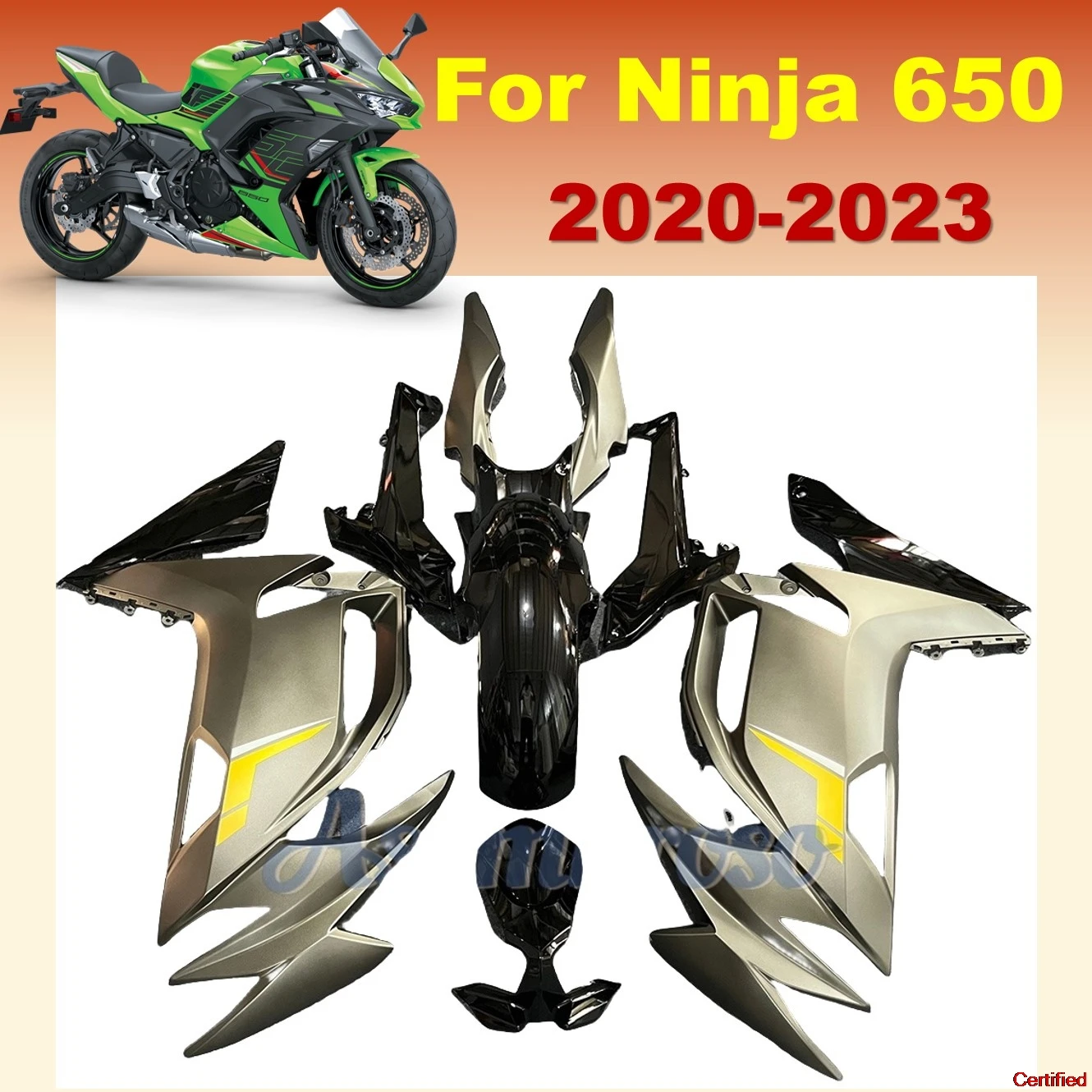 ل NINJA650 2020 2021 2022 2023 الذهب هدية ER-6F 20 21 22 23 جديد ABS هدية مجموعة دراجة نارية البلاستيك مكون Fairings عدة