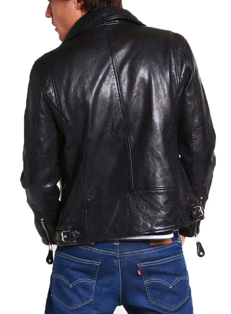 Men's Genuine Leather Shirt Brand New Lambskin Shirt Basic Vintage Jacket Driver Slim Fit