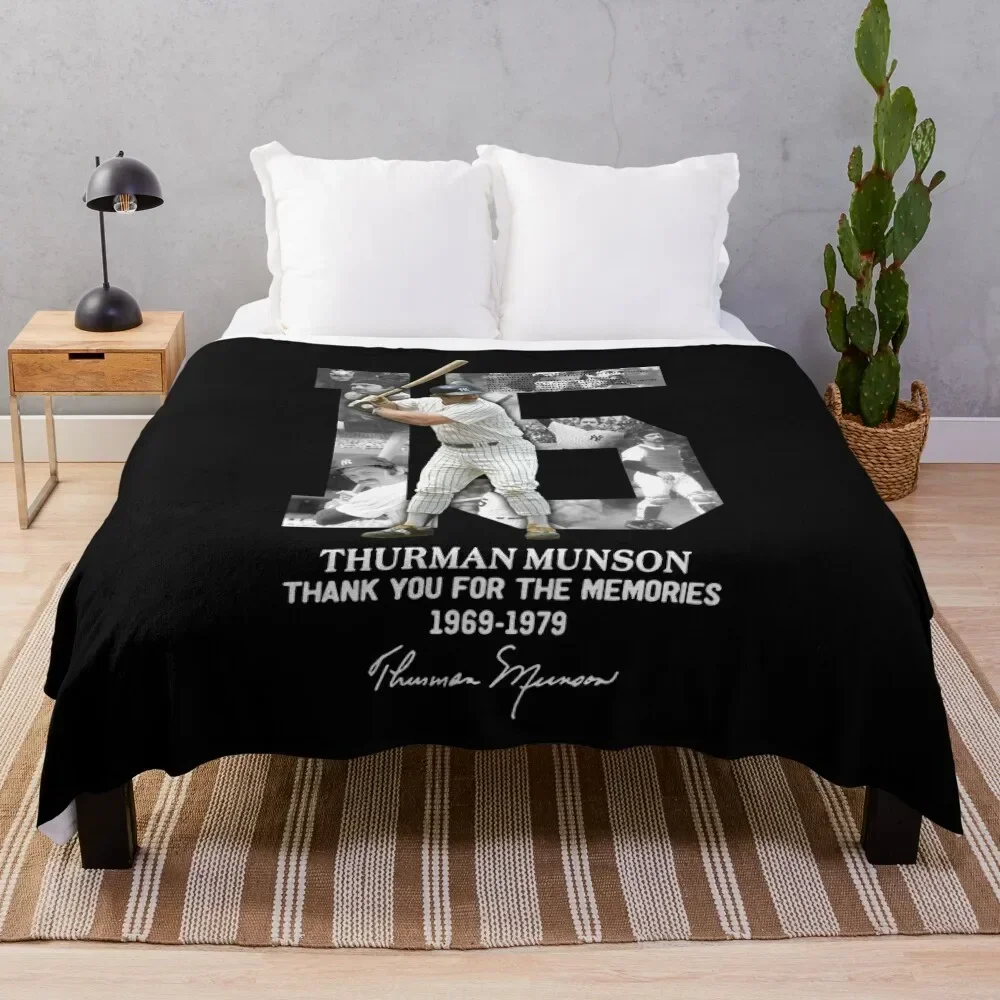 

Thurman Munson Thank You For The Memories 1969 1979 Throw Blanket Tourist Weighted Sofas Blankets