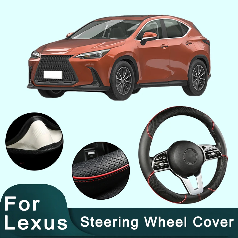 

For Lexus Series 38cm Car Leather Steering Wheel Cover- Anti-Slip, Wear-Resistant, All-Season, Universal | Cubre Volante Auto