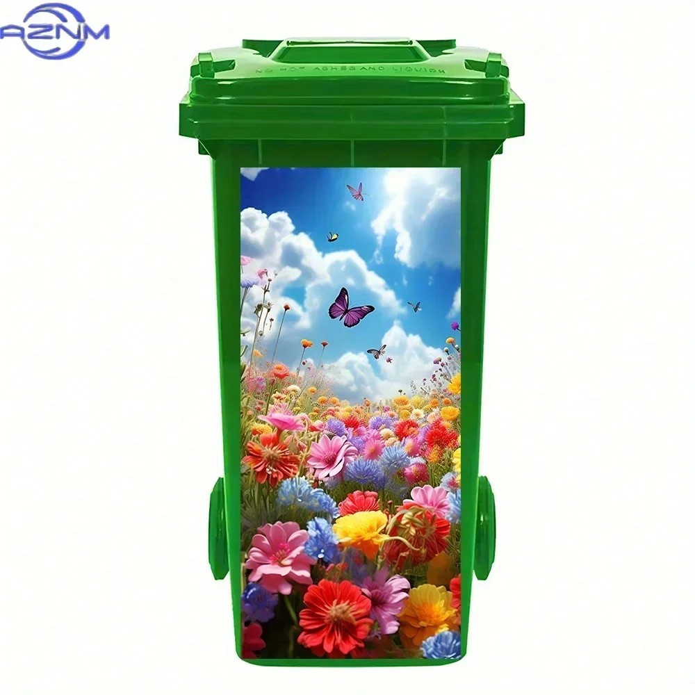Household Trash Container 2D Printed Art Decal DIY Ornament for Dustbin Renovation