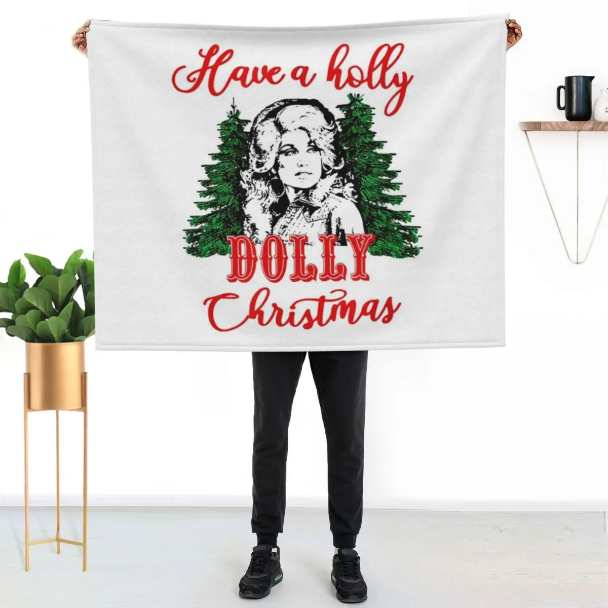 Have A Holly Dolly Christmas Matching Family Pjs Xmas Tee Throw Blanket Moving Luxury St Weighted Stuffeds Blankets