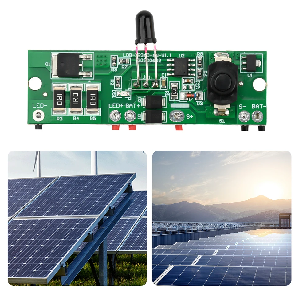 Carte Contrôleur Pour Lampe Solaire 10A – 3,2V / 3,7V, Entrée Panneau 5-6V