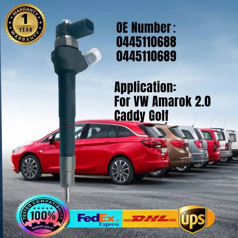 

0445110688 0445110689 Common Rail Fuel Injector for VW Amarok 2.0 Caddy Golf