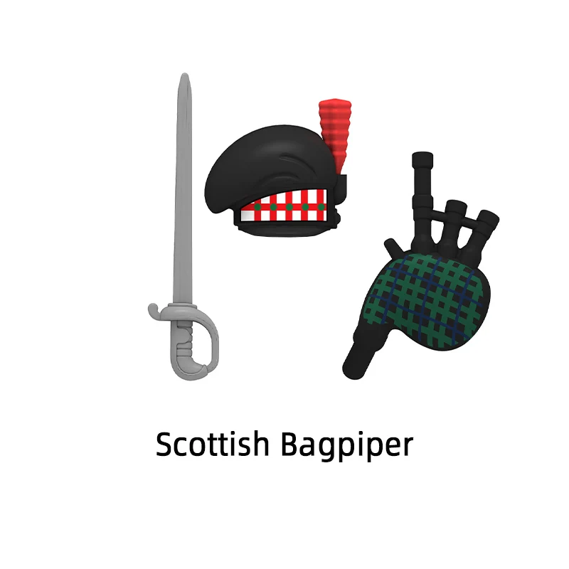 The British NCO Fusilier 95th Rifles Scottish Bagpiper Model Blocks MOC Bricks Set Gifts Toys For Children N001-N006