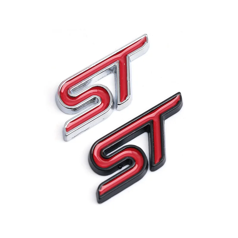 New 1pcs Metal Styling Red Blue Black ST Chrome Car Emblem Badge Auto Decal 3D Sticker Emblem for Ford Focus ST Mondeo