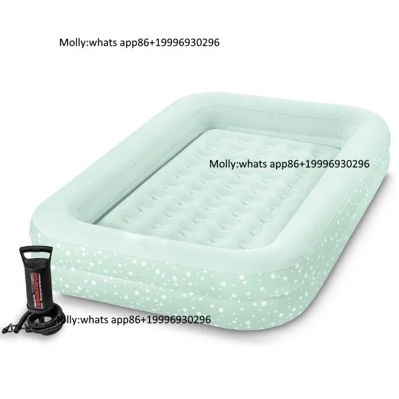 Directly Manufacturer Portable Detachable Inflatable Non-slip Flocked Mattress Children's Bed Travel Mattress 167cm Customizable