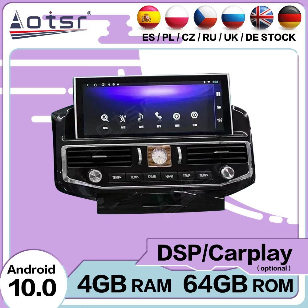 

12 дюймов Android 10 для Toyota Land Cruiser LC200 2008 - 2015 автомобильное радио, мультимедийный рекордер, видеоплеер, навигация GPS, головное устройство