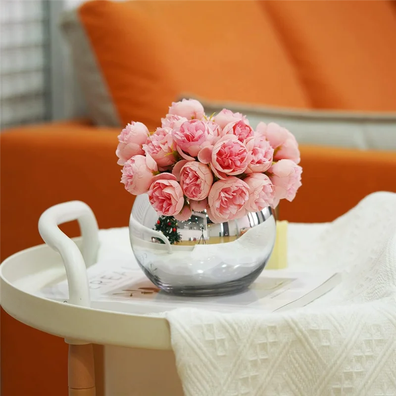 A69X-6" Convex Mirror Vase Aesthetic Table Vases Flower Pot Desk Rearview Mirror Monitor