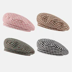 Multicolor plaid beret for women