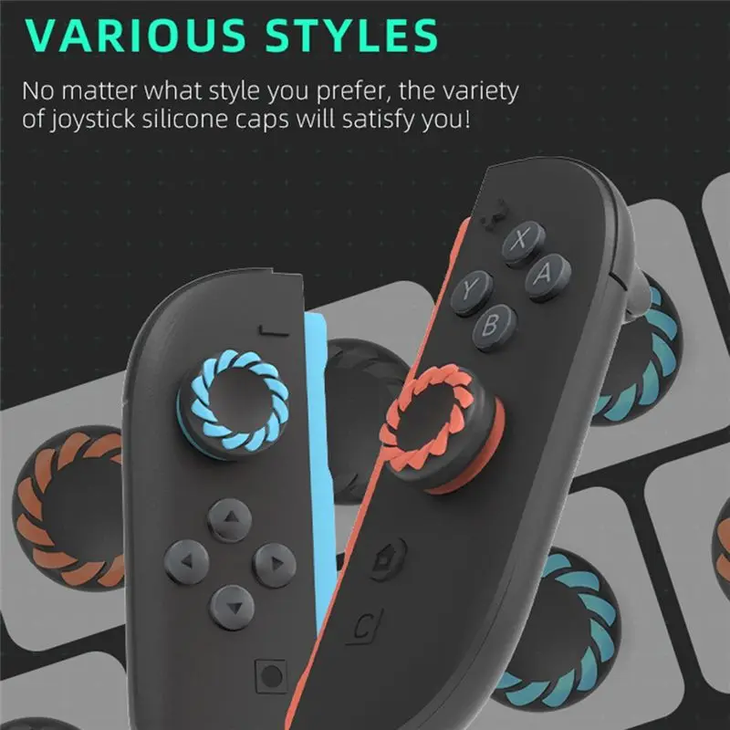DT18 Silicone Cap for Switch2 for Joycon Joystick Cap Non-Slip Protective Mushroom Cap for Switch2 Controller (Orange & Blue