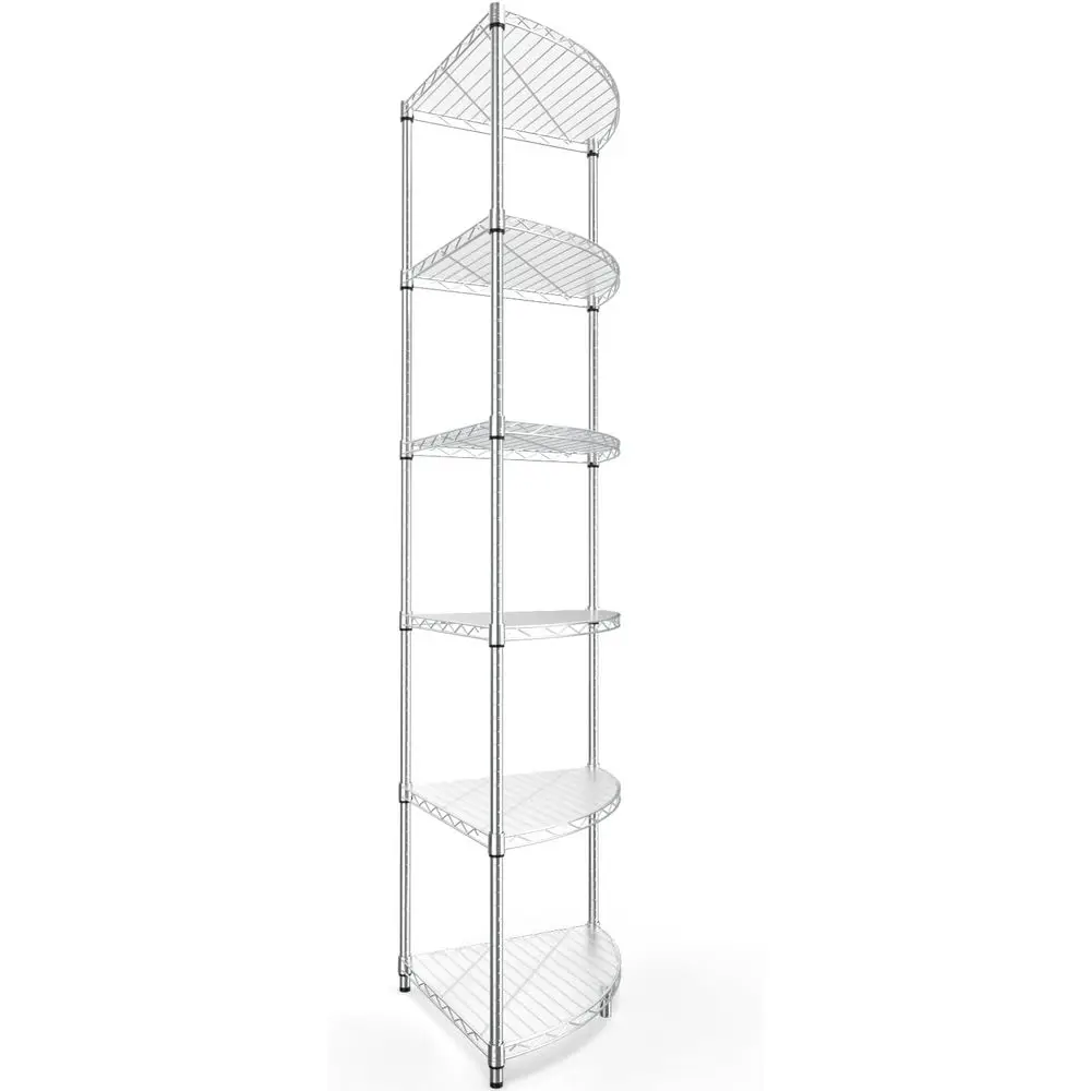 

6-Shelf Adjustable Wire Rack with Waterproof Liners, 420 lbs Capacity, Suitable for Kitchen, Garage, and Office, Rust-Resistant