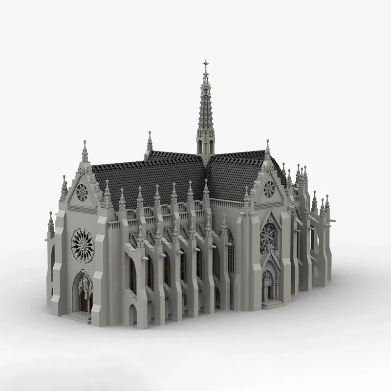 Stad Straat Uitzicht Moc Bouwstenen Kathedraal Architectuur Technische Bakstenen Diy Montage Constructie Speelgoed Voor Vakantie Geschenken