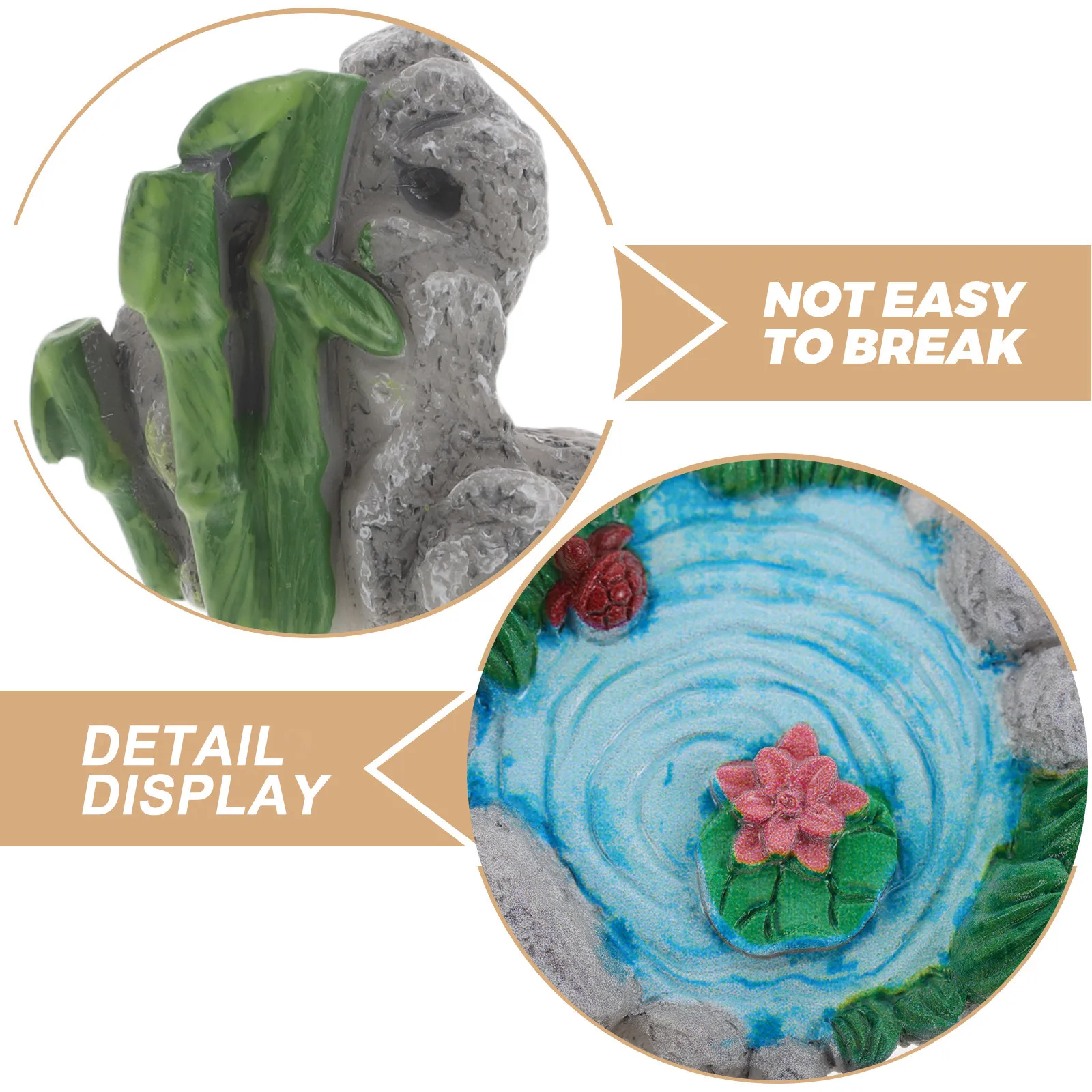 10Pcs Miniature Resin Rockery Ornaments Micro Landscape Garden Decor with Realistic Texture Moss-Friendly Surface for Terrarium