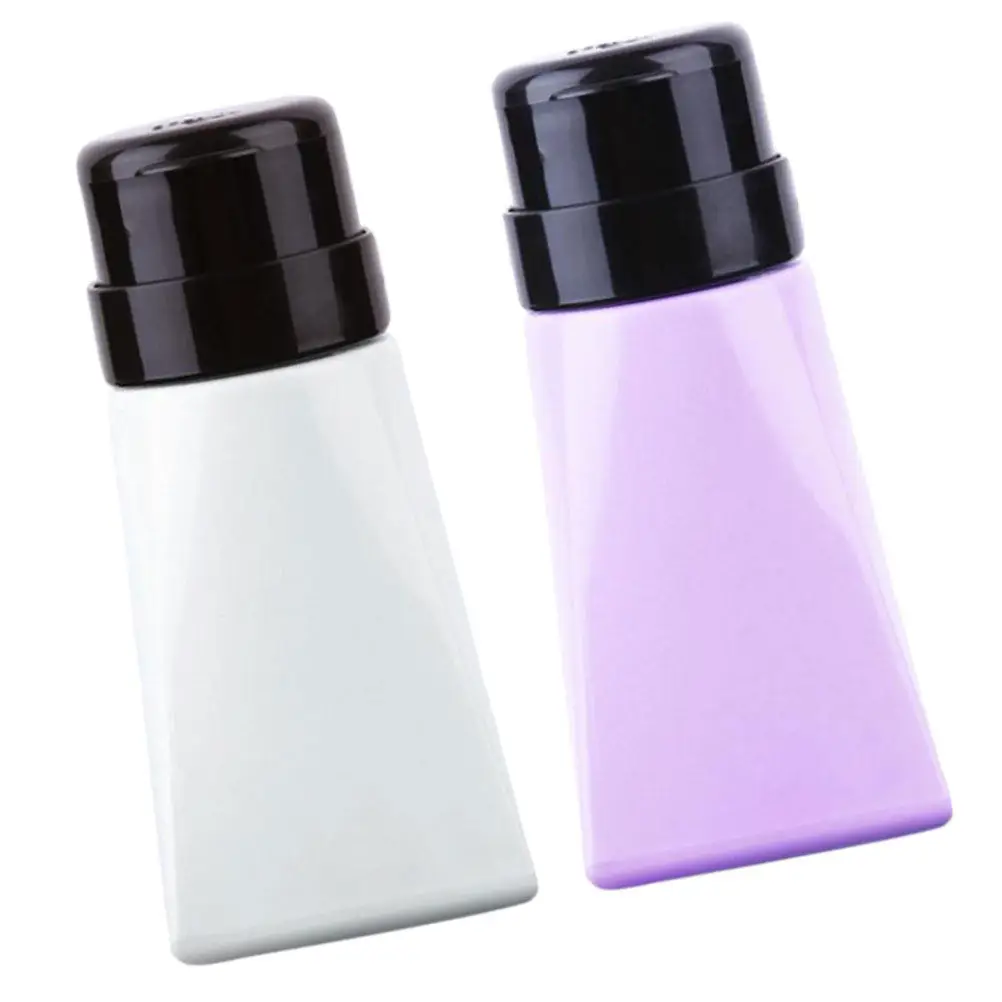 2Pcs Leakproof Plastic Pump Bottles Clear Dispenser Storage Bottle for Travel Liquid Soap Nail Polish Remover Wash