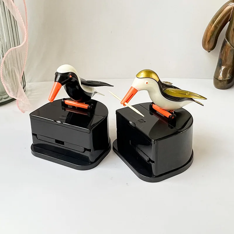 Cute Little Bird Toothpick Container Automatic Toothpick Dispenser Toothpick Holder Home Decor Table Decoration Table Accessorys