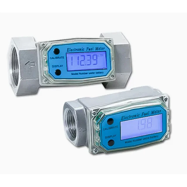 SUS304 316 Liquid Turbine Flow Meter 24V Turbine Flowmeter Meter Measuring Oil