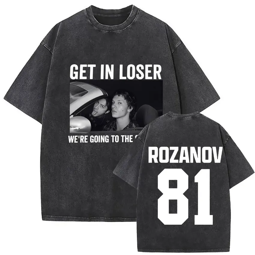 Koszulka z grafiką: Get in Loser We're Going To The Cottage, podgrzewana rancza, Ilya Rozanov Hollanov 81, vintage, sprany, oversize