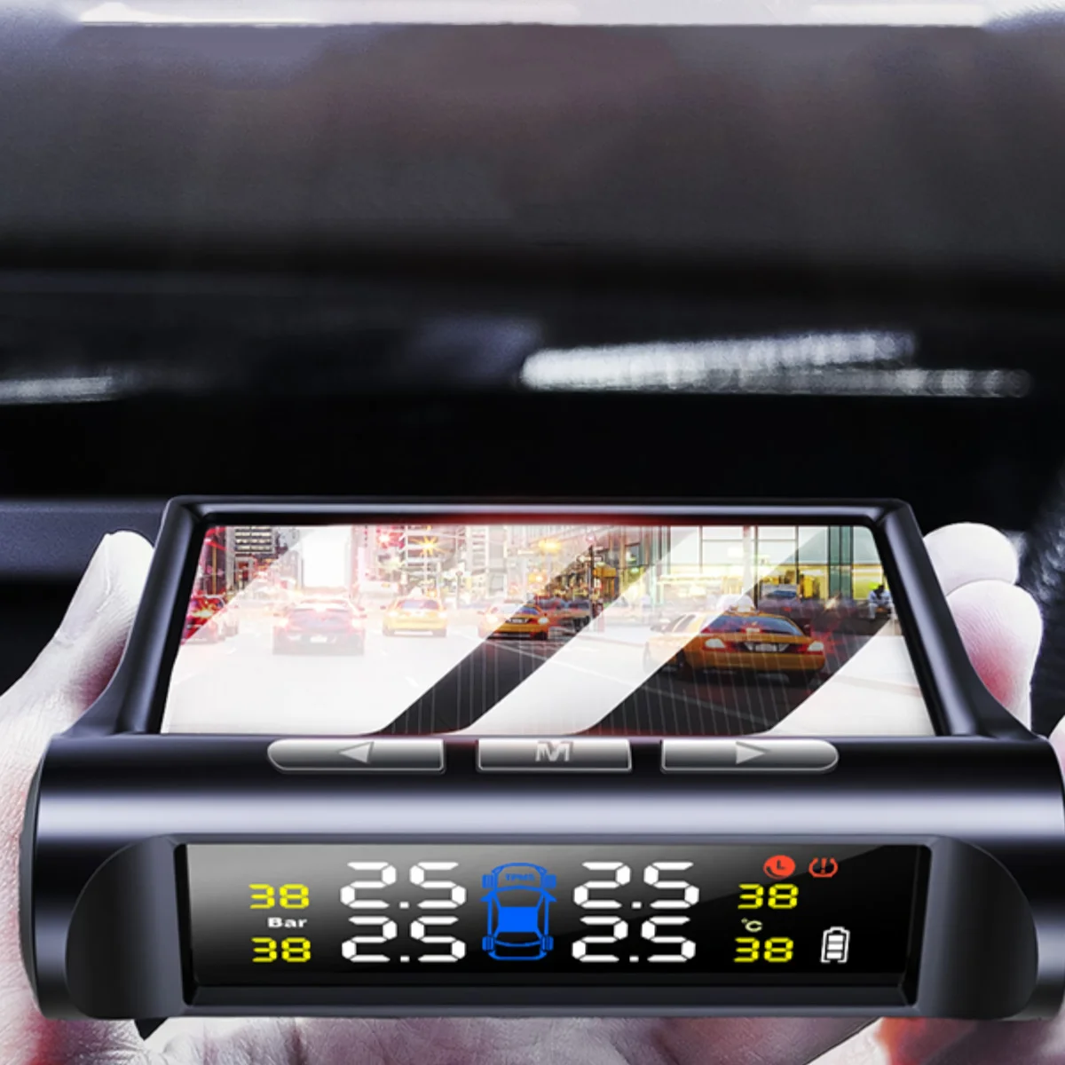 

Wireless Solar Energy Tire Pressure Monitor Real Wheels Display High Precision Alarm Tire Sensors System