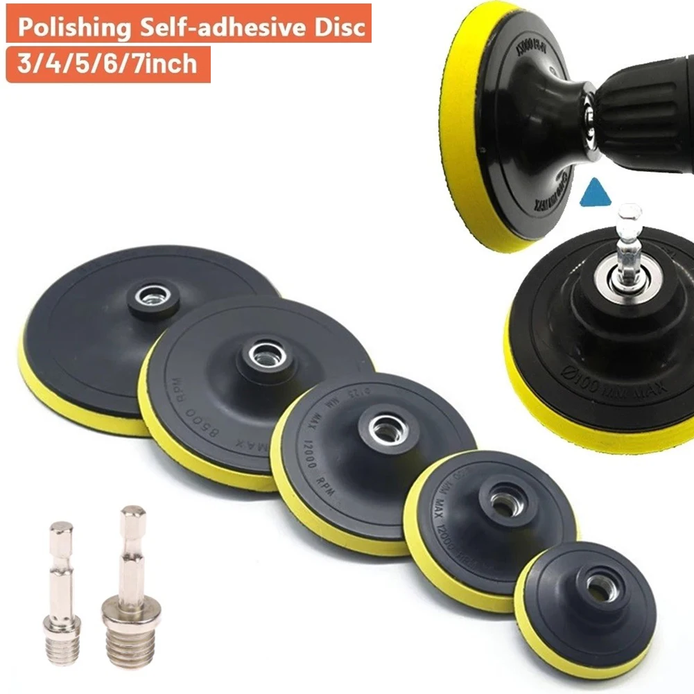 3-7inch Backing Pad Polishing Plate With 10/14mm Thread Adapter Polishing Backer Plate Drill Rod For Polisher Grinding Tools