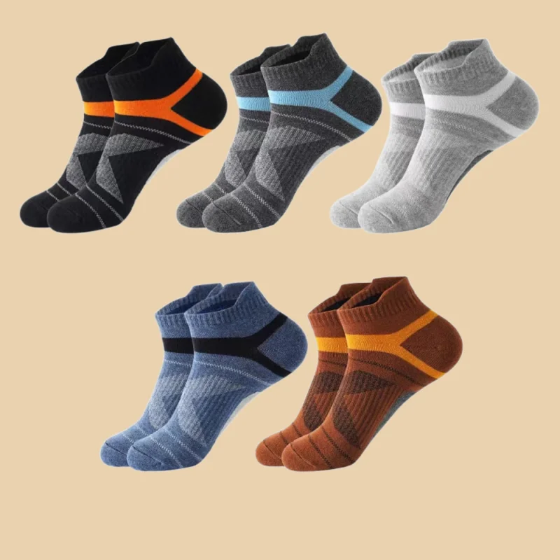 5 Paar Männer Sommer Outdoor Casual Baumwoll socken neue Sport Söckchen kurze atmungsaktive schwarze Fitness Socken laufen Sports ocken