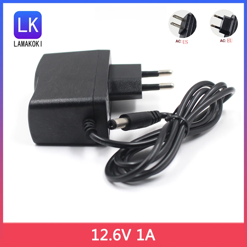 DC 12.6V 1A 1000MA 18650 Lithium Battery Charger 12.6 V Volt Power Supply Adapter 12V For Electric  Screwdriver