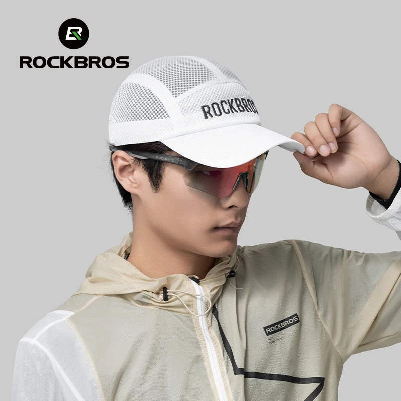 ROCKBROS Breathable Mesh Baseball Cap Summer Cool Quick Dry Hat Golf Tennis Cap Men Women For Outdoor Sports Cycling Running Hat