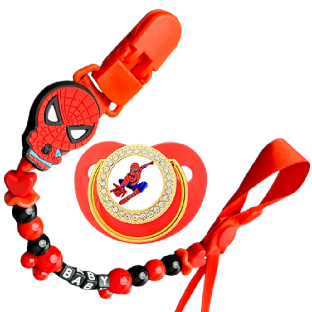 

Anime print baby pacifier and pacifier holder cute baby soothing silicone nipple for baby's emotional comfort Newborn pacifier