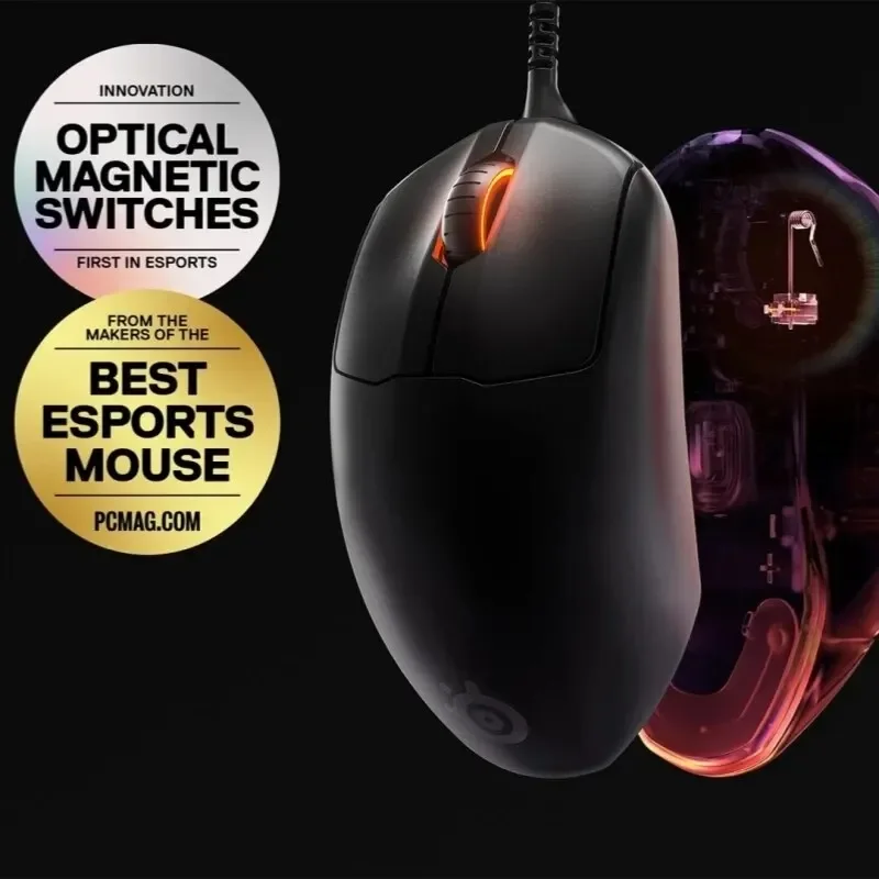 SteelSeries Prime - Esports Performance Gaming Mouse 18000 DPI TrueMove Pro Optical Sensor - Magnetic Optical Switches Mice