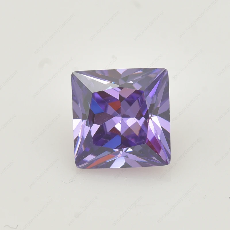 1.5x1.5~12x12mm square princess cut Amethyst  AAAAA Loose cubic Zirconia synthetic stone cz jewelry