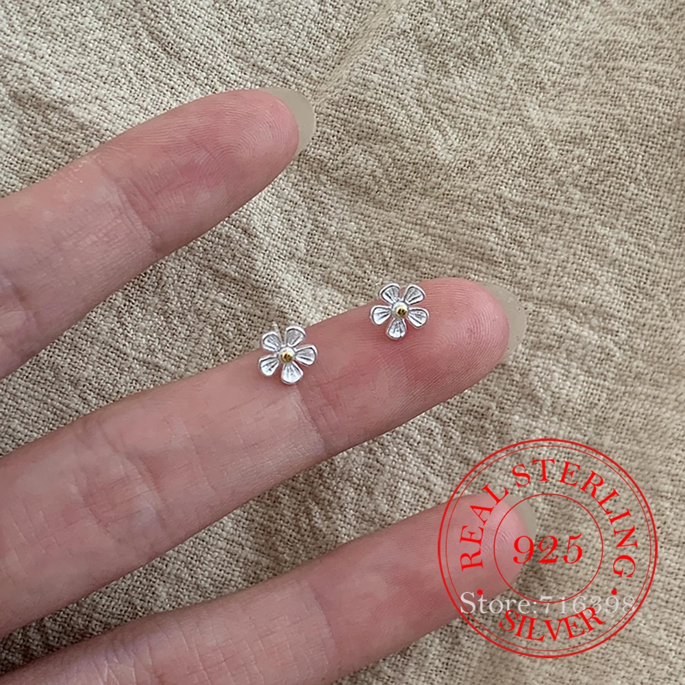 

Ювелирные изделия из стерлингового серебра 925, милые серьги-гвоздики с милым цветком для женщин, ювелирные изделия для свадебной вечеринки для девочек, подарок другу