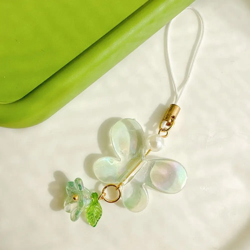 

Big Butterfly Mobile Phone Keychain Phone Charm Phone Lanyard Fresh Phone Chain Pendant Convallaria Mobile Phone Strap